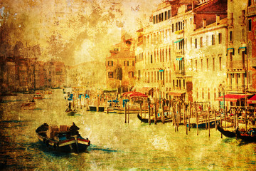künstlerisch texturiertes Bild vom Canale Grande in Venedig