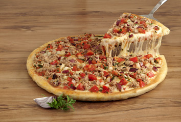ton balıklı pizza