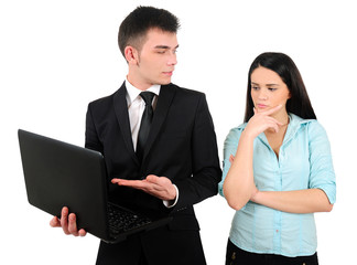 Isolated business couple