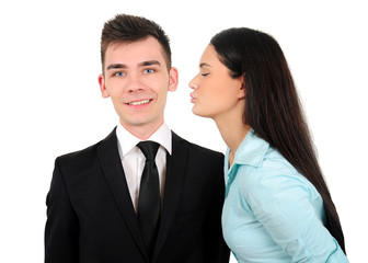 Isolated business couple