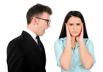 Isolated business couple