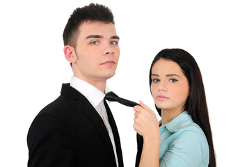 Isolated business couple