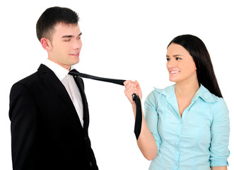 Isolated business couple