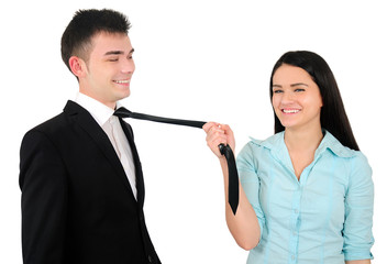 Isolated business couple