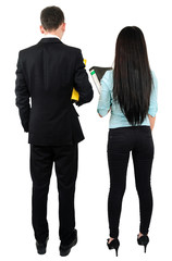 Isolated business couple