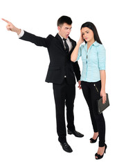 Isolated business couple