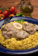 Ossobuco su Risotto allo zafferano