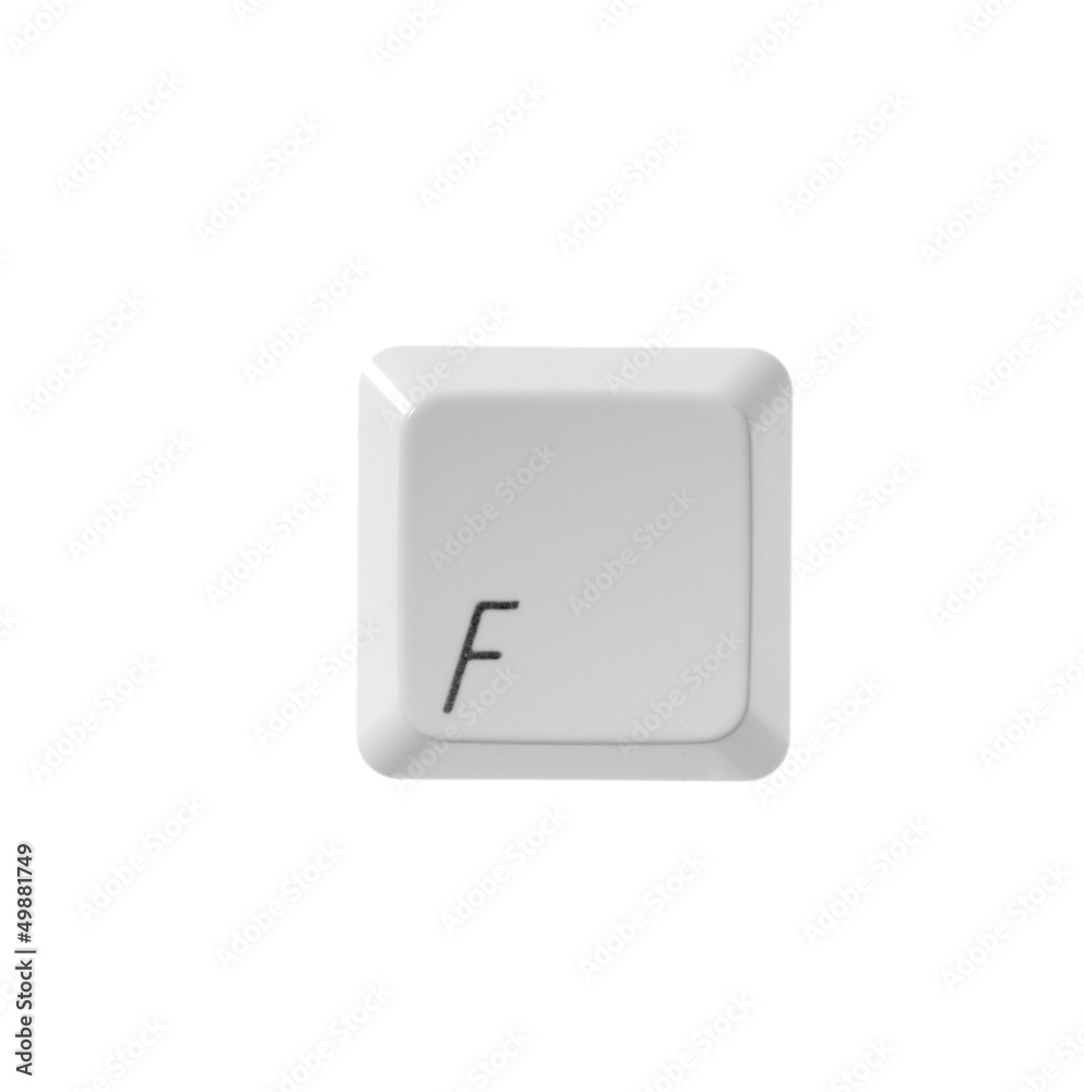 Wall mural letter f white computer keyboard