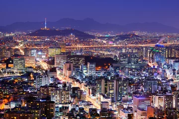 Vlies Fototapete Seoel Seoul-Skyline
