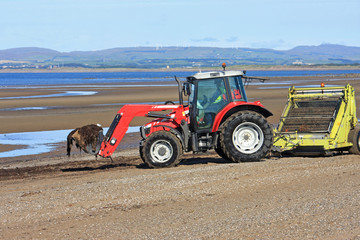 beach cleaner tractor