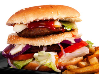 Hamburger isolated on white background