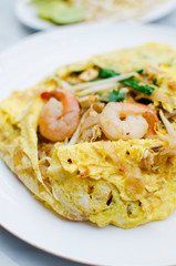 Fried noodle wrapped with eggs, Thai style food