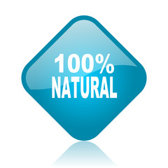 natural blue square glossy web icon