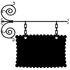 sign in wrought iron