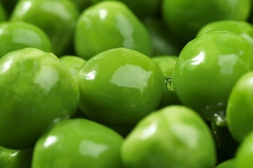 background wet green peas
