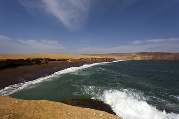 Brown beach and desert, Reserva National de Paracas, Peru