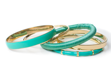 jewelry, five elegant women's bracelets, isolated