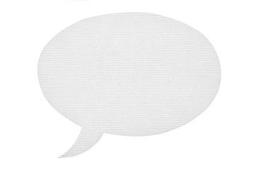 Paper speech bubble isolated on white