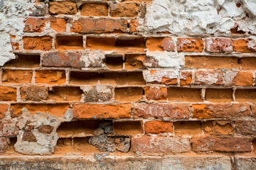Broken brick wall
