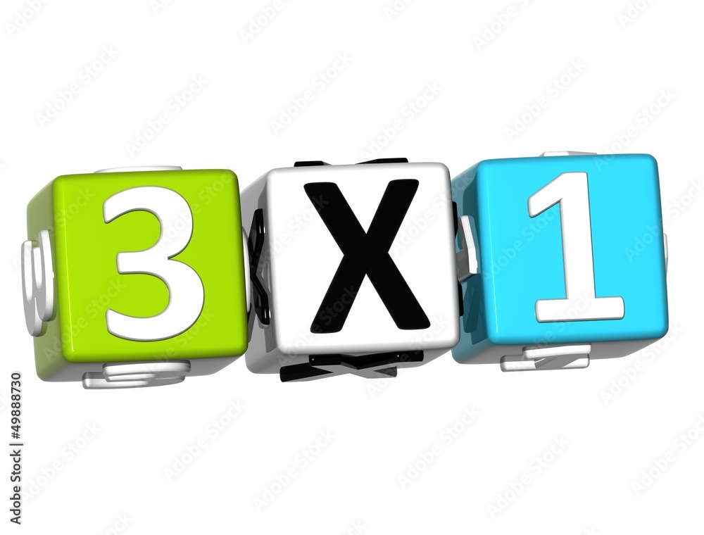 Poster 3d three for one button click here block text