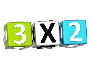 3D Three For Two Button Click Here Block Text
