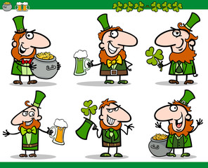 st patrick day themes set cartoon illustration