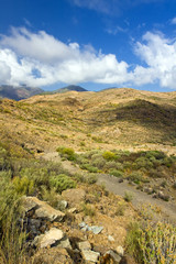 Fototapeta na wymiar A beautiful mountain scape panorama in Gran Canaria, Spain