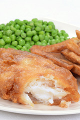 closeup battered haddock
