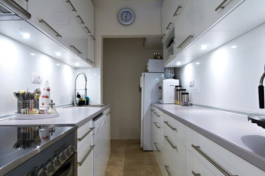 modern white kitchen interior