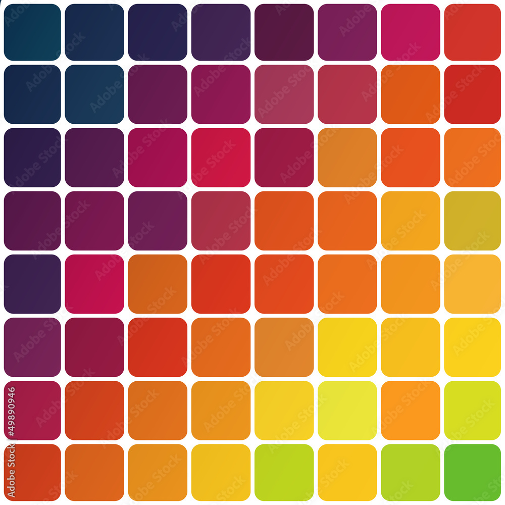 Poster Abstract colorful rounded squares background. Vector, EPS10