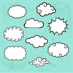 Foto op Canvas Set of clouds (vector) © Utro na more