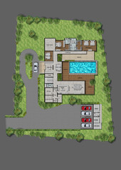 Proposal planning of house with green area 
