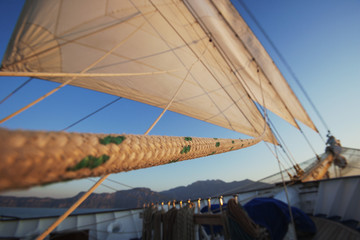 Obraz premium Clipper ship, Amalfi, Province Of Salerno, Gulf Of Salerno, Tyrrhenian Sea, Campania, Italy
