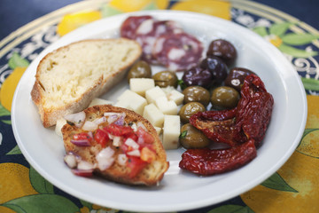 Meal served on a plate, Italy