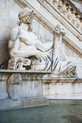 Fototapeta na wymiar Fountain statue, Vittorio Emanuele Monument, Italy