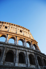 Obraz premium Ruins of an Amphitheater, Colosseum, Rome, Lazio, Italy