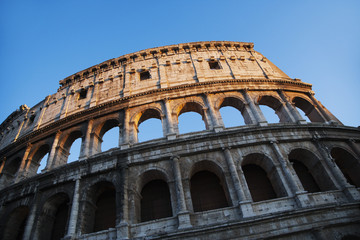 Fototapeta premium Ruins of an Amphitheater, Colosseum, Rome, Lazio, Italy