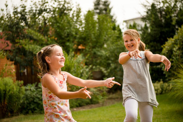 Fototapeta premium Happy childhood - dancing children