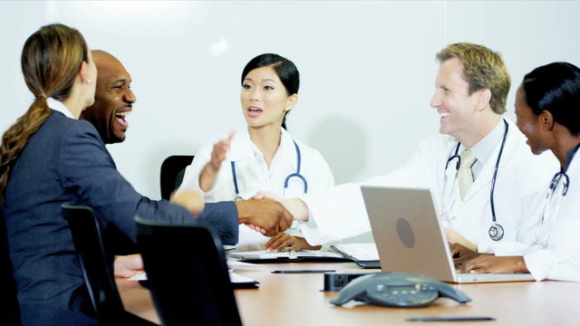 Meeting Multi Ethnic Medical Consultants Pharmaceutical Executives