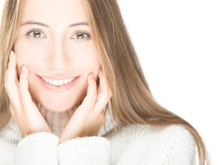 Portrait of beautiful sexy girl isolated on white.