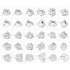 Fototapeta premium Various Wayang Faces