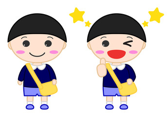 制服男児イラスト　笑顔