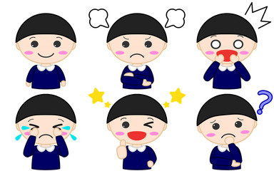 制服男児イラスト　表情