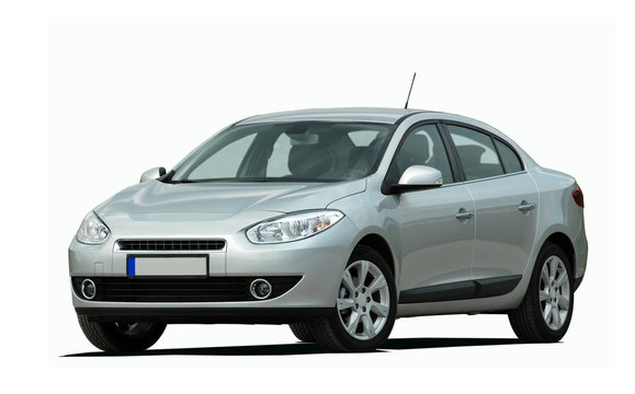 white sedan front view