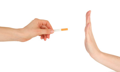 Concept: stop smoking, isolated on white