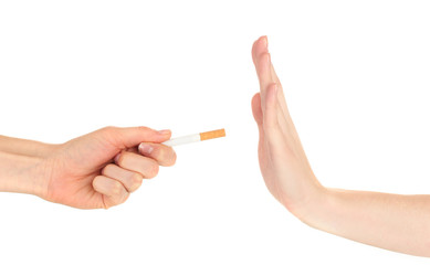 Concept: stop smoking, isolated on white