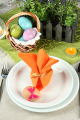 Easter table setting, close up