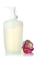 Bottle with liquid soap isolated on white