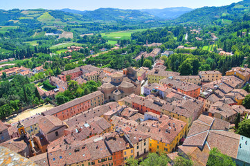 Panoramic view of Brisighella. Emilia-Romagna. Italy. - obrazy, fototapety, plakaty