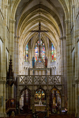 Fototapeta na wymiar interior of basilica Notre-Dame-de-l´Eoine, L'Epine, Champagne,